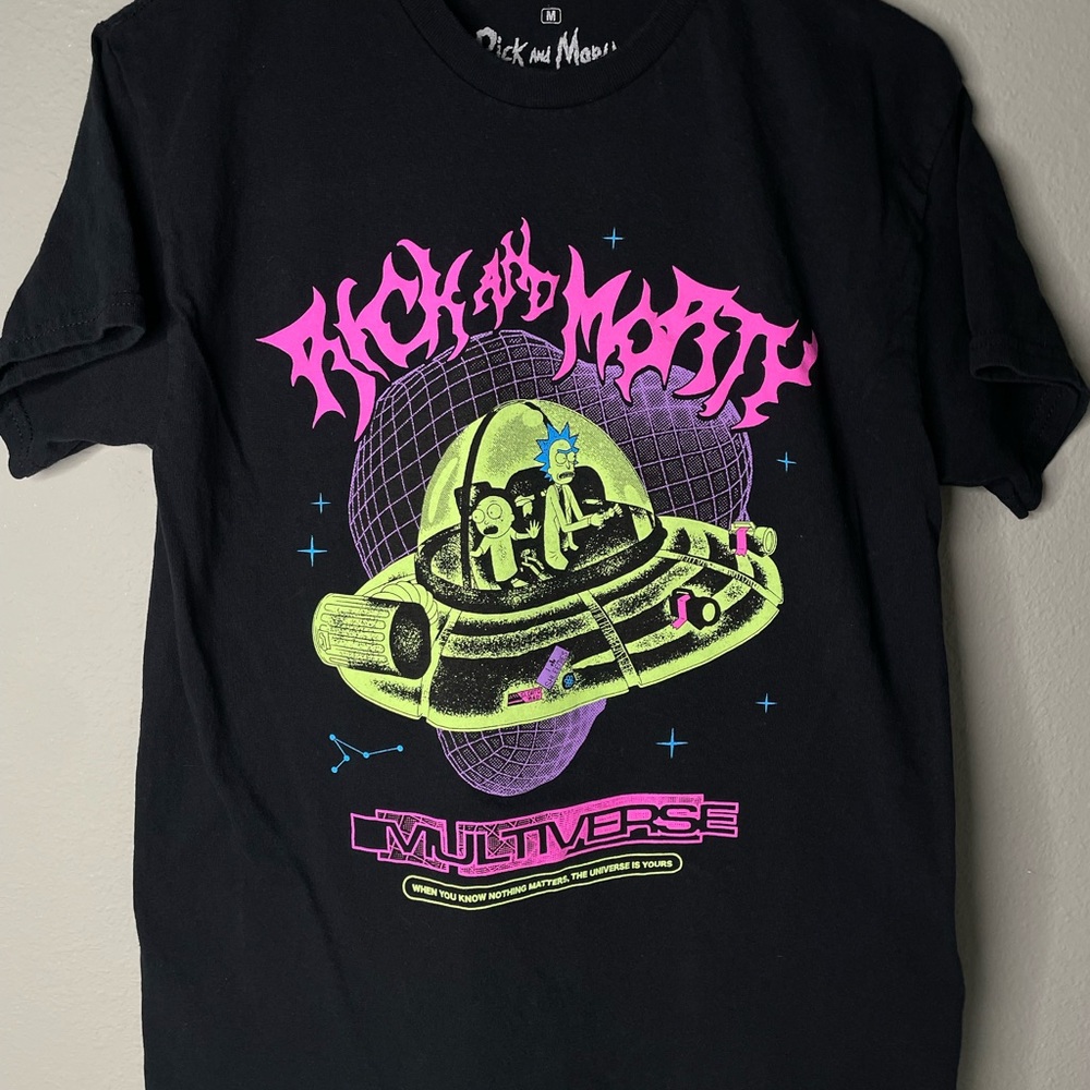 Ripple Junction Rick and Morty Black Tee Multiverse Size Medium